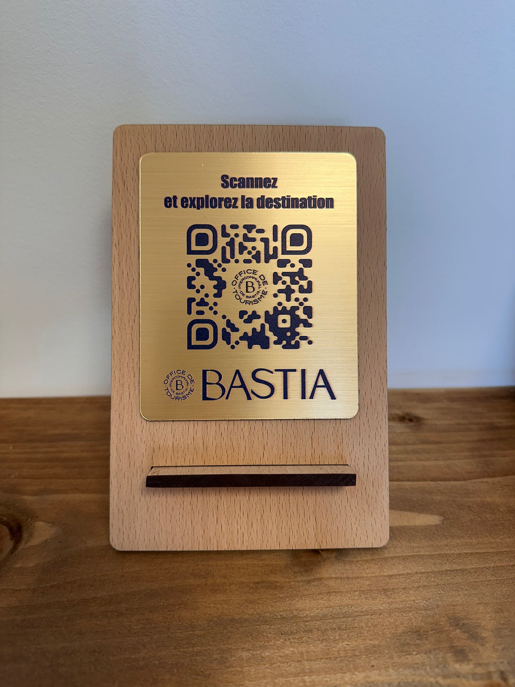 Présentoir Support QR Code en Bois pour Restaurant | Personnalisable