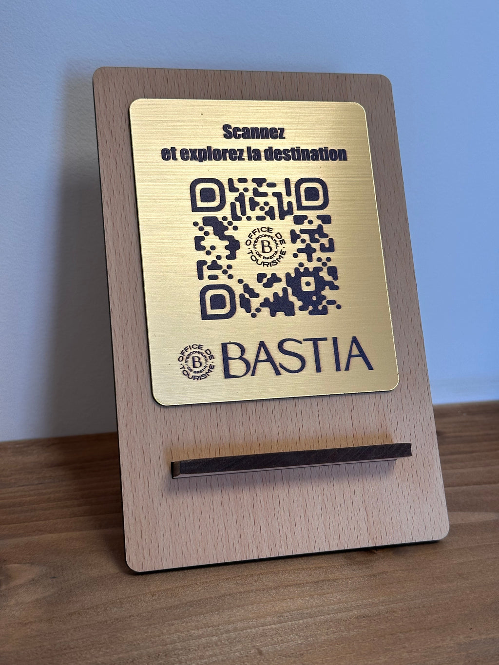 Présentoir Support QR Code en Bois pour Restaurant | Personnalisable