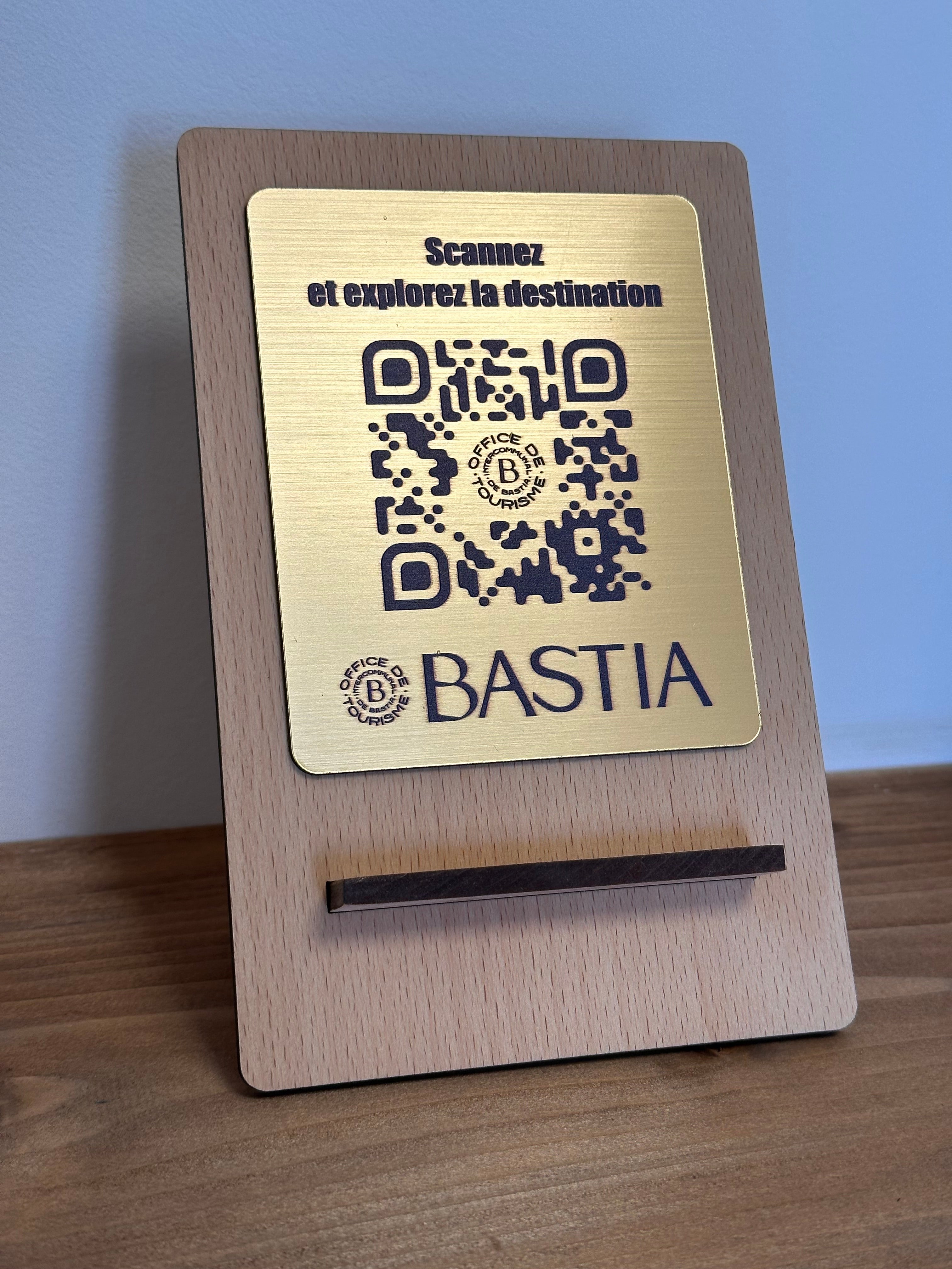 Présentoir Support QR Code en Bois pour Restaurant | Personnalisable