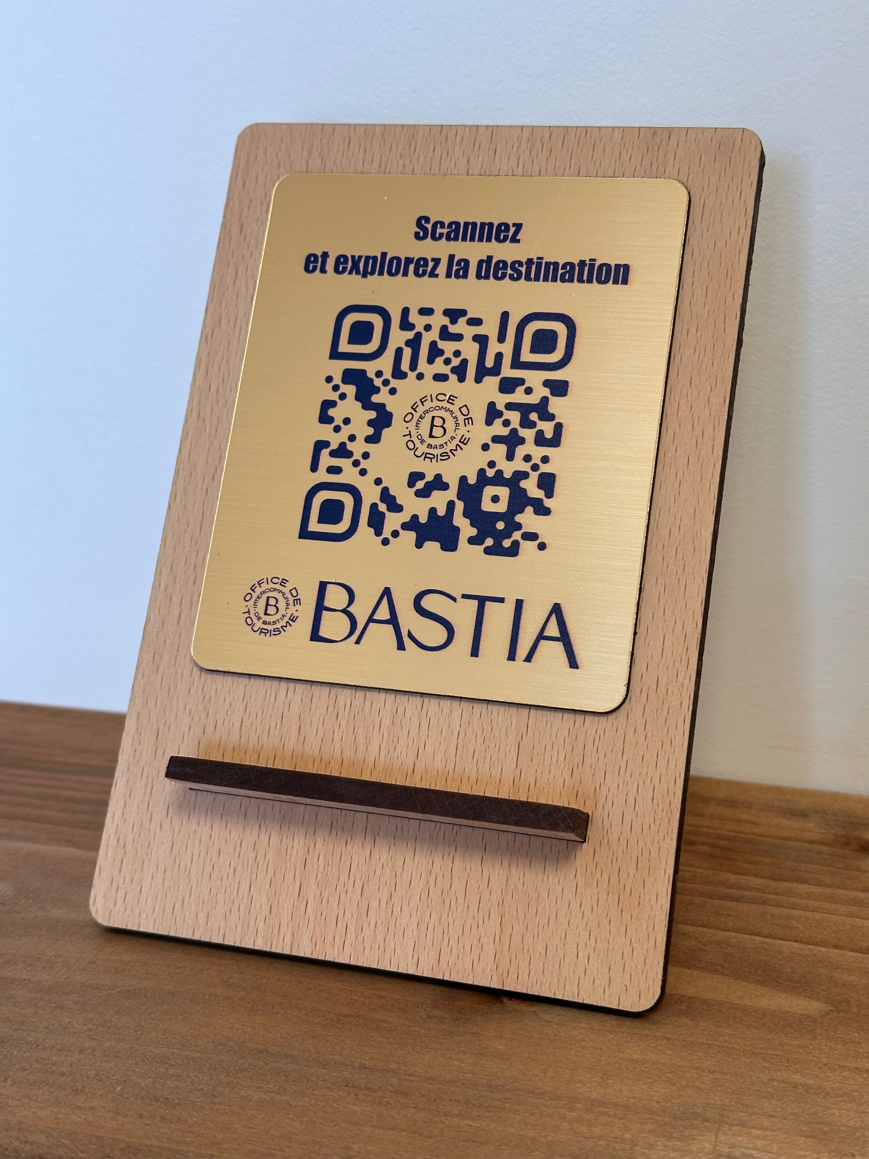Présentoir Support QR Code en Bois pour Restaurant | Personnalisable