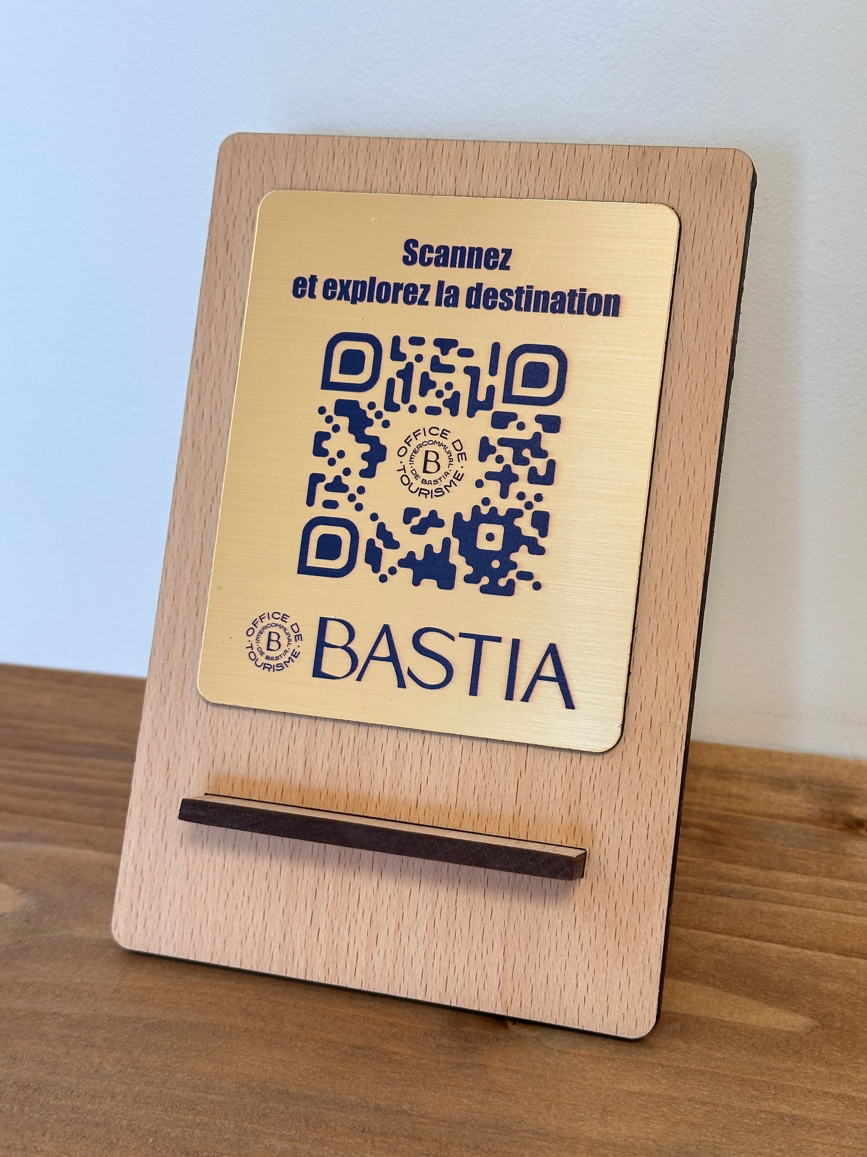 Présentoir Support QR Code en Bois pour Restaurant | Personnalisable