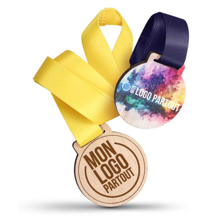 Médaille en bois publicitaire personnalisée