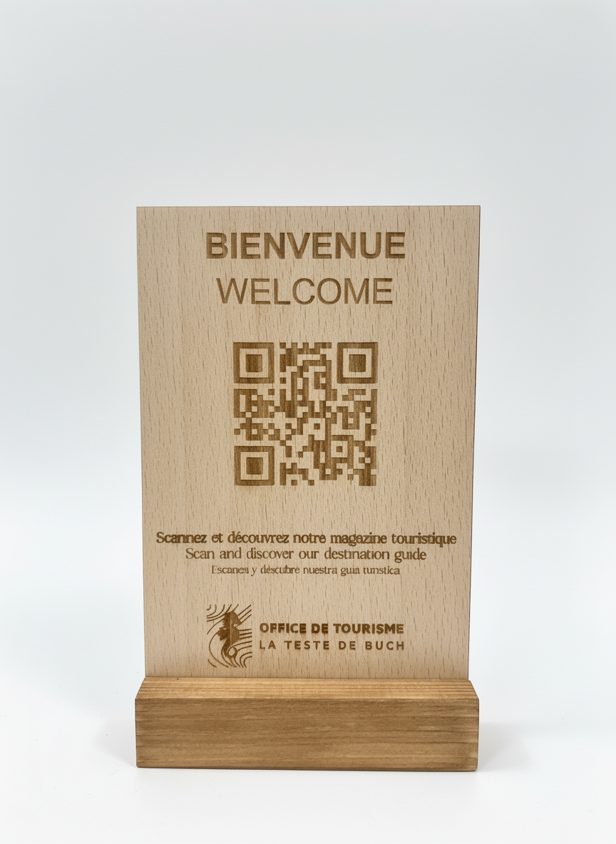 Chevalet Qr code en bois