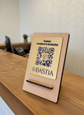 Présentoir Support QR Code en Bois pour Restaurant | Personnalisable